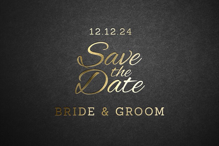 PSD invitation save the date text effect
