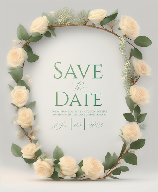 PSD des invitations de mariage florales pastel délicates pour un mariage heureux en 2024