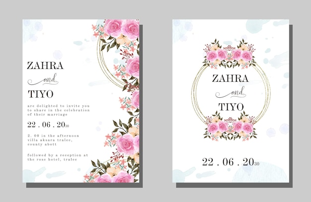 Invito a nozze con mockup di carte PSD