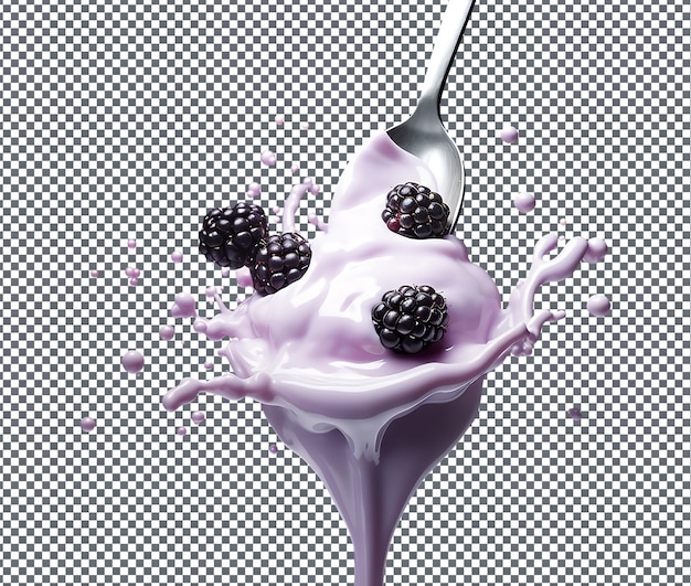 Iogurte de Blackberry tão doce isolado em fundo transparente