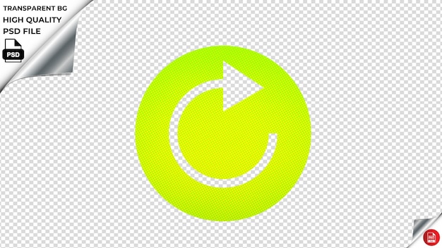 PSD ios actualizar icono vectorial verde fluorescente psd transparente