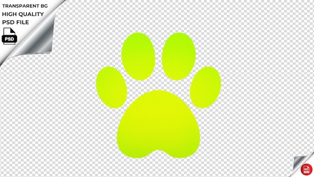 PSD ios pfote vektor-ikon fluoreszierendes grünes psd durchsichtiges