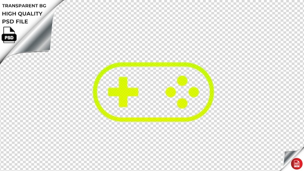 PSD ios-spiel-controller ein umriss vektor-symbol fluoreszierendes grün psd transparent
