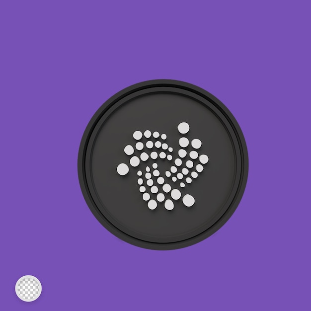 Iota-Kryptowährung 3D-Rendering-Illustration