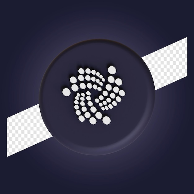 Iota Kryptowährung Symbol Logo 3D-Darstellung