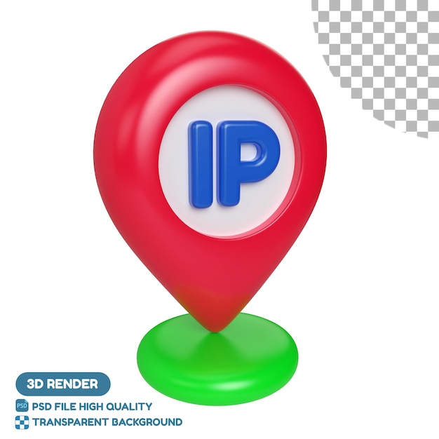 IP-Adresse 3D-Illustrationssymbol