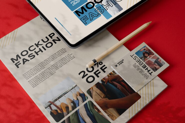 PSD ipad and magazine mockup design