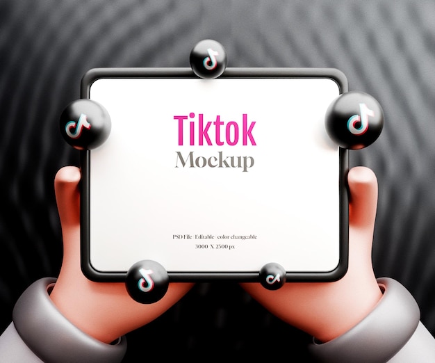iPad-Mockup mit realistischem Social-Media-Ikonen oder iPad-Mokup mit 3D-Social-media-Iconen