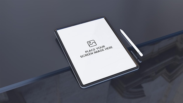 ipad mockup psd glänzendes elegantes design schwarzes thema