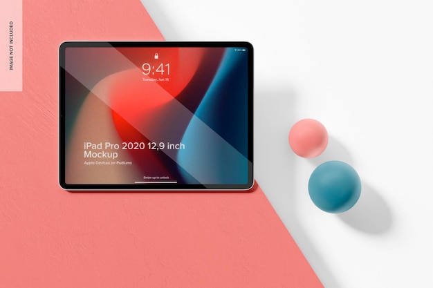 PSD ipad pro 2020-modell, draufsicht