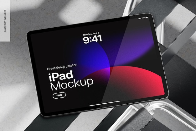 iPad Pro em modelo de assento de couro vista superior