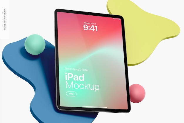 iPad Pro con maquillaje de formas dinámicas