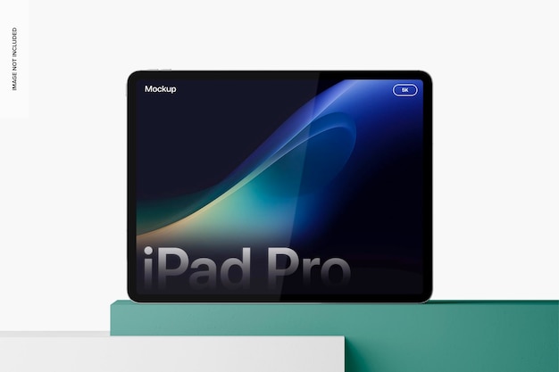 PSD ipad pro no pódio mockup vista frontal