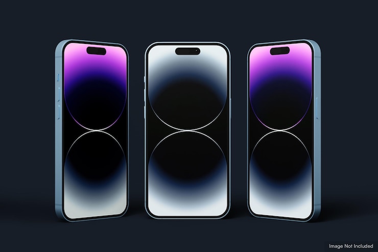 Iphone 14 pro max maqueta de teléfono inteligente composición 3d