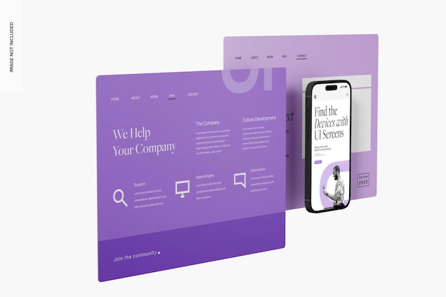 iPhone 14 Pro mit iPad Pro-Bildschirm-Mockup, rechte Ansicht