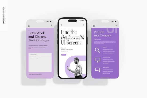 iPhone 14-Website-Bildschirmmodell, Draufsicht