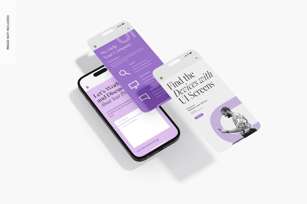 iPhone 14-Website-Bildschirmmodell, Perspektive