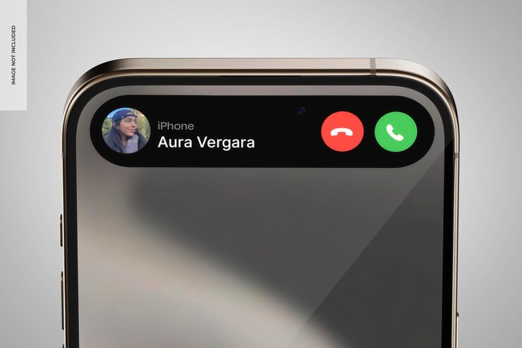 PSD iphone 15 pro max mockup en primer plano