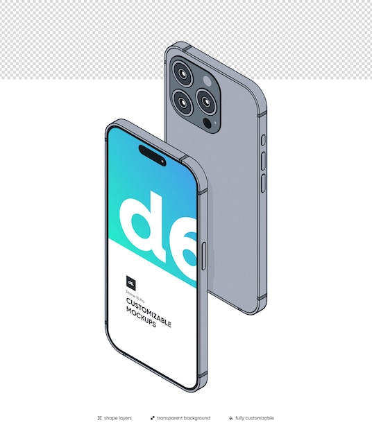 iPhone 15 Pro Mockup personalizable con fondo editable