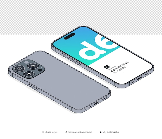 iPhone 15 Pro Mockup personalizable con fondo editable
