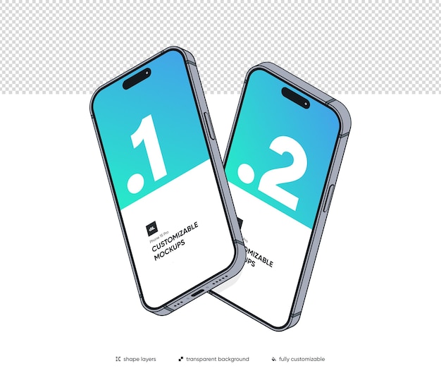 iPhone 15 Pro Mockup personnalisable avec un arrière-plan modifiable