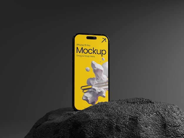 Iphone 15 Pro en el modelo de roca