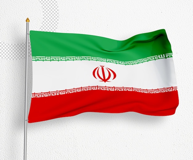 PSD irán 3d bandera aislada