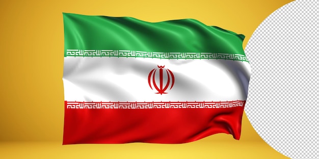 Iran Agitant Le Drapeau Réaliste Isolé Sur Transparent Png