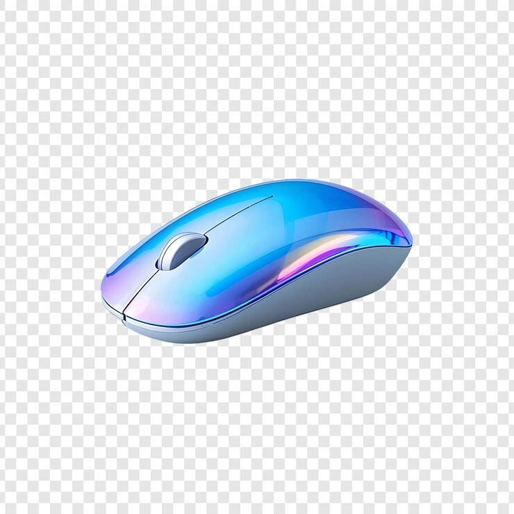 PSD iridescent blue wireless mouse