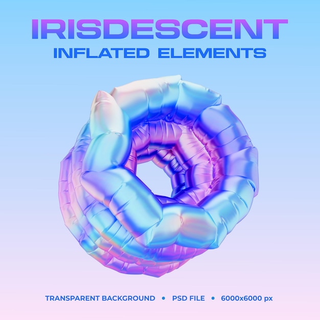 Iridescent Inflated Elements A 3D Holographic Sphere