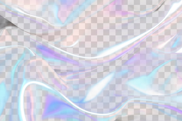 PSD iridescent satin fabric texture png overlay effect transparent background