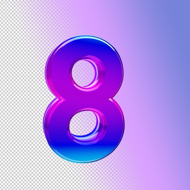 iridescente 3d número 8