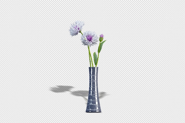 Iris fiori di vaso in rendering 3d