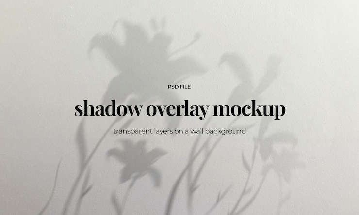 Iris flower shadows transparent mockup summer natural light