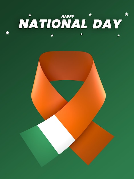 Irland-flaggenelement-design, bannerband zum nationalen unabhängigkeitstag, psd