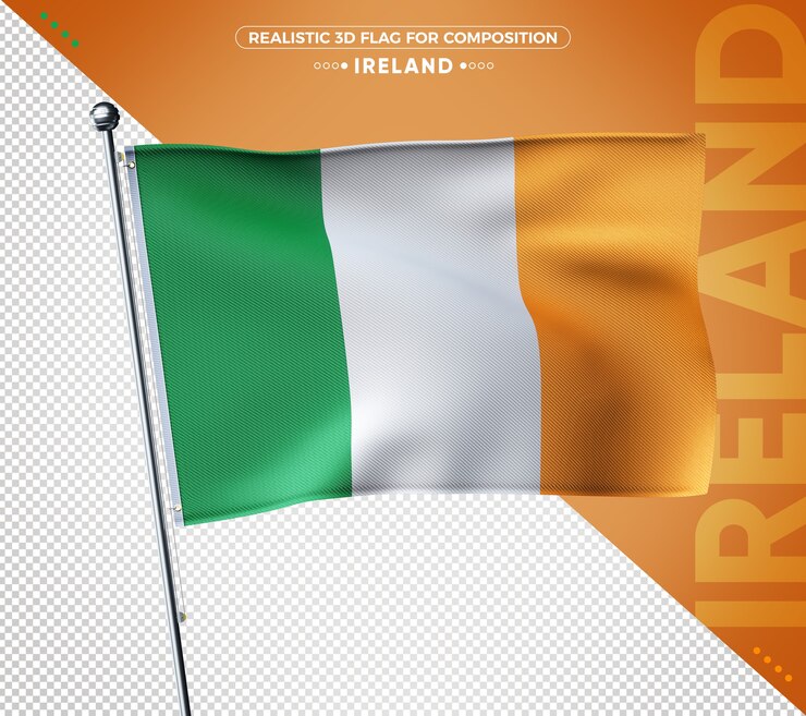 PSD irlande drapeau texturé 3d pour la composition