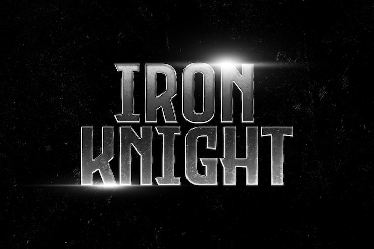 PSD iron knight-texteffekt
