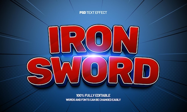 iron sword editable text effect with a royal and knight text effect