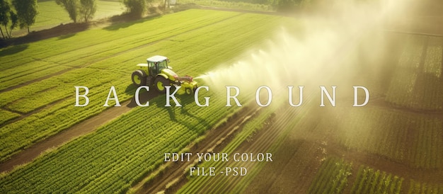 PSD irrigação de terras agrícolas utilizando um tractor conceito agrícola moderno