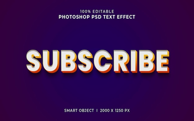 Iscriviti effetto testo psd modificabile 3d