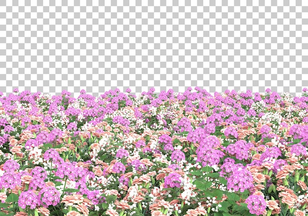 PSD isla de flores sobre fondo transparente ilustración de renderizado 3d