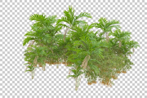 Isla de follaje aislada sobre fondo blanco ilustración de representación 3d
