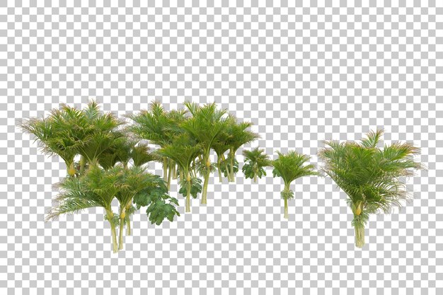 Isla de follaje aislada sobre fondo blanco ilustración de representación 3d