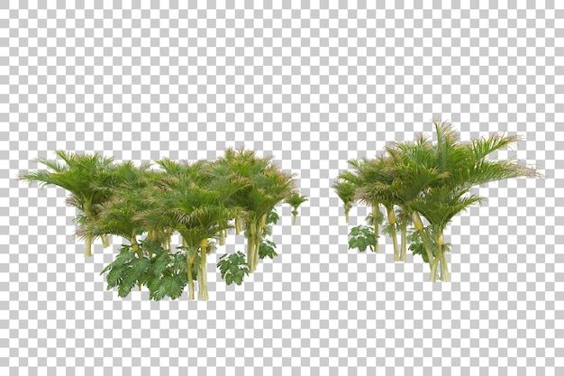 Isla de follaje aislada sobre fondo blanco ilustración de representación 3d