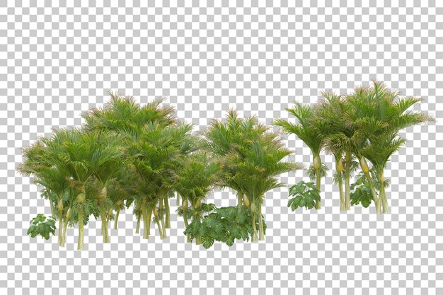 Isla de follaje aislada sobre fondo blanco ilustración de representación 3d
