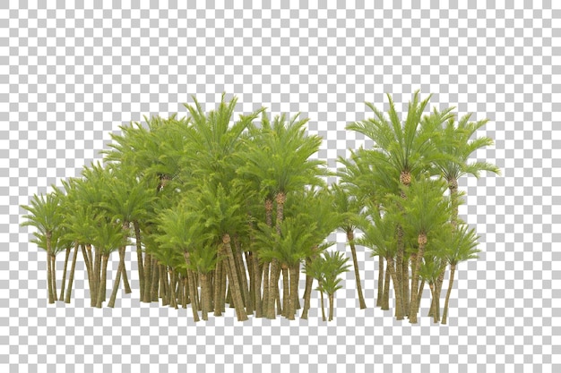 Isla de follaje aislada sobre fondo blanco ilustración de representación 3d
