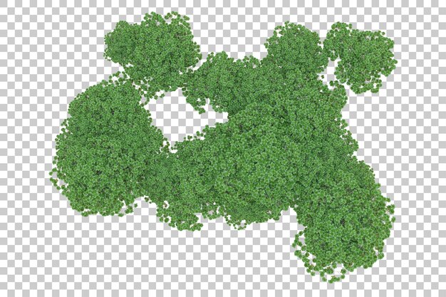 Isla de follaje aislada sobre fondo blanco ilustración de representación 3d