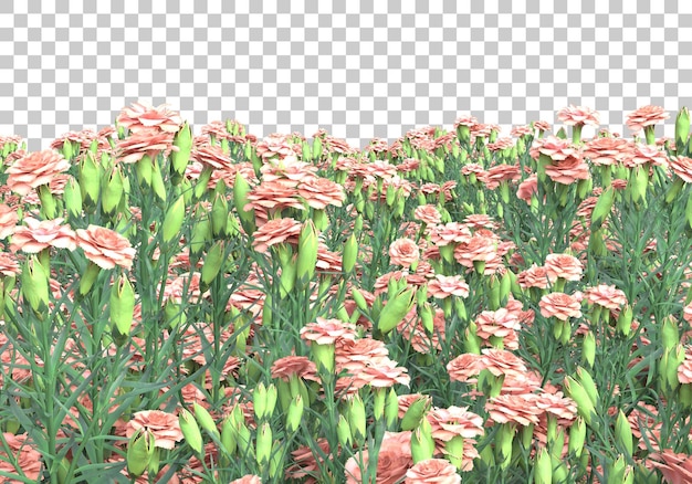 PSD isla de hierba en la ilustración de renderizado 3d de fondo transparente