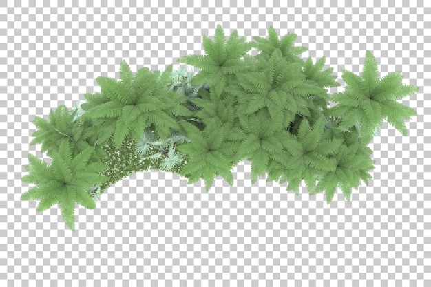 PSD isla tropical en la ilustración de renderizado 3d de fondo transparente