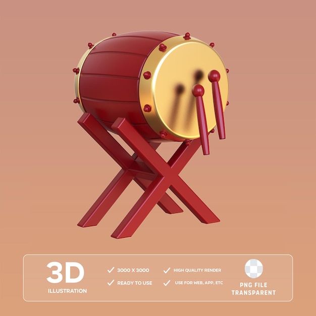 Islamic Drum 3D Illustration